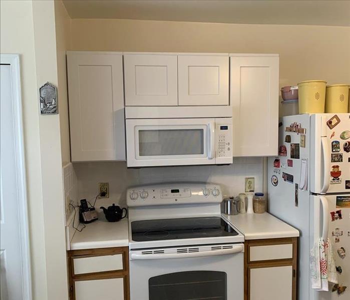 repaired kitchen and microwave